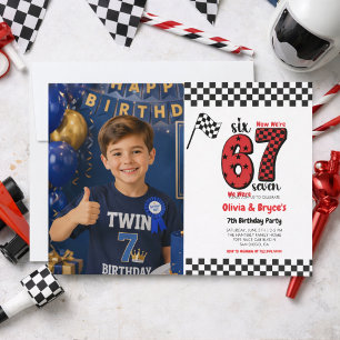 Invitación Tenía 6 años, ahora tengo 7 – Cumpleaños gemelo nú