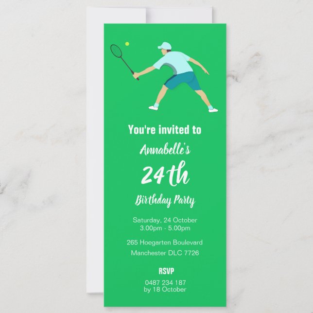 Invitación Tenis (Anverso)