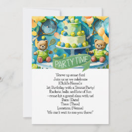 Invitación Tenis 1er cumpleaños para Boy