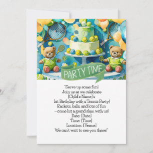 Invitación Tenis 1er cumpleaños para Boy