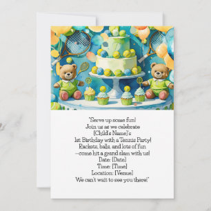 Invitación Tenis 1er cumpleaños para Boy