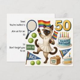 Invitación Tenis 50 años para los amantes del gato