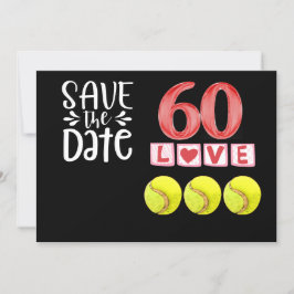 Invitación Tenis 60 cumpleaños Salven la fecha