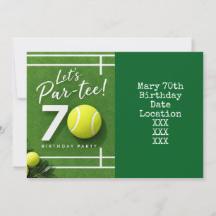 Invitación Tenis cumple 70 años