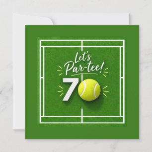 Invitación Tenis Cumpleaños 70 pelota de tenis y número