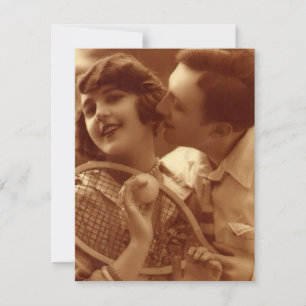 Invitación Tenis deportivo vintage, boda guardar la fecha