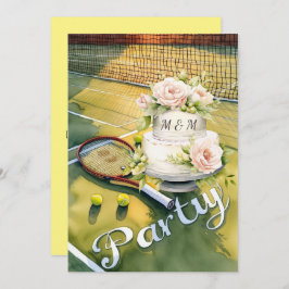 Invitación Tenis Guardar la fecha para el boda del jugador de