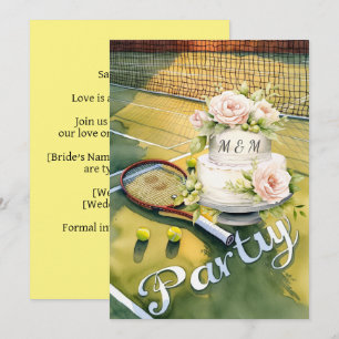 Invitación Tenis Guardar la fecha para el boda del jugador de