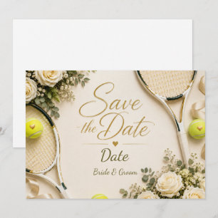 Invitación Tenis Guarde la fecha para la boda del jugador de