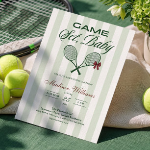 Invitación Tenis "JUEGO, SET, BEBÉ" FIESTA PARA EL BEBÉ