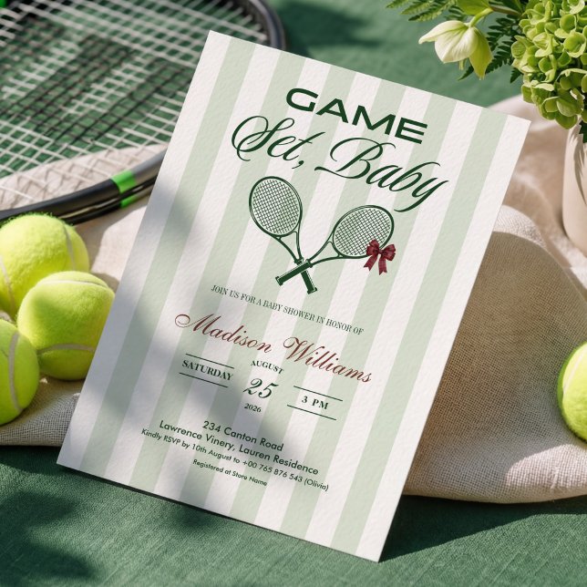 Invitación Tenis "JUEGO, SET, BEBÉ" FIESTA PARA EL BEBÉ (Subido por el creador)