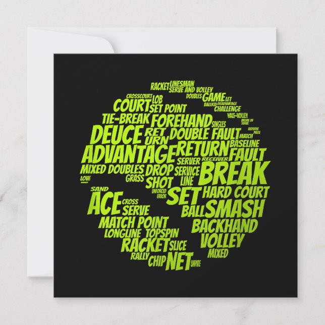 Invitación Tenis Jugador De Tenis Jugando A La Pelota De Teni (Anverso)