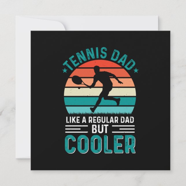 Invitación Tenis Padre Atardecer Retro (Anverso)