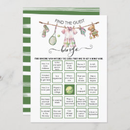 Invitación Tenis Preppy Encuentra el BINGO invitado