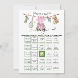 Invitación Tenis Preppy Encuentra el BINGO invitado