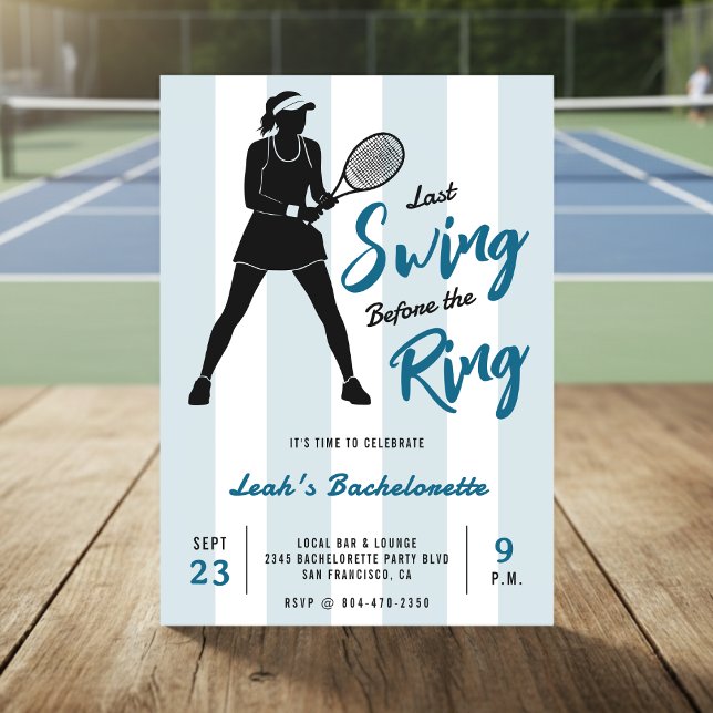 Invitación Tennis Bacheloretette Last Swing Before the Ring (Subido por el creador)