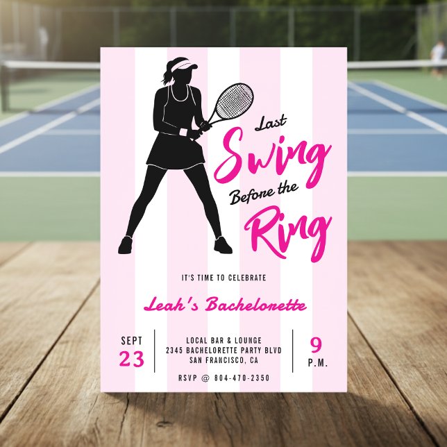 Invitación Tennis Bacheloretette Last Swing Before the Ring (Subido por el creador)