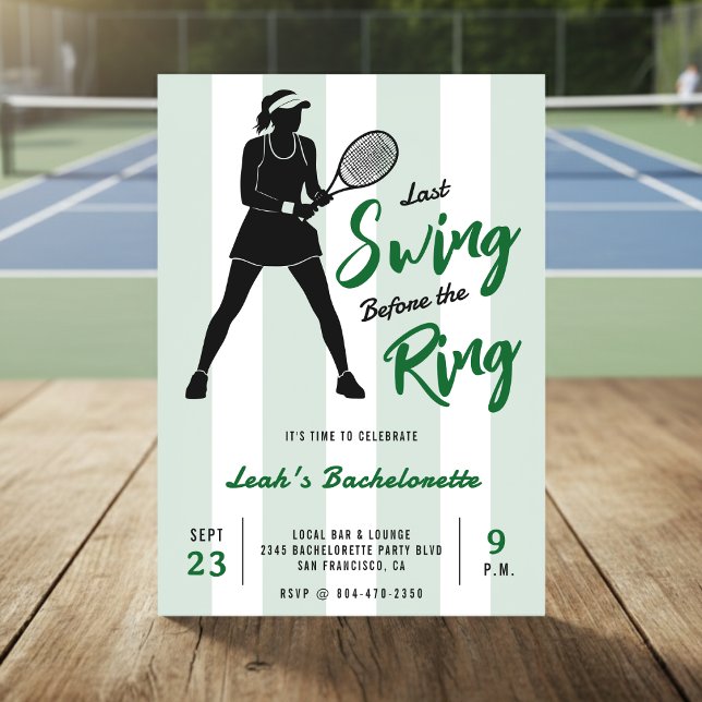 Invitación Tennis Bacheloretette Last Swing Before the Ring (Subido por el creador)