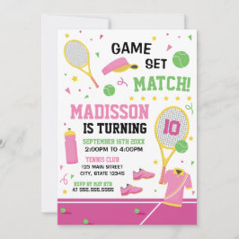 Invitación TENNIS Birthday girl Invitation
