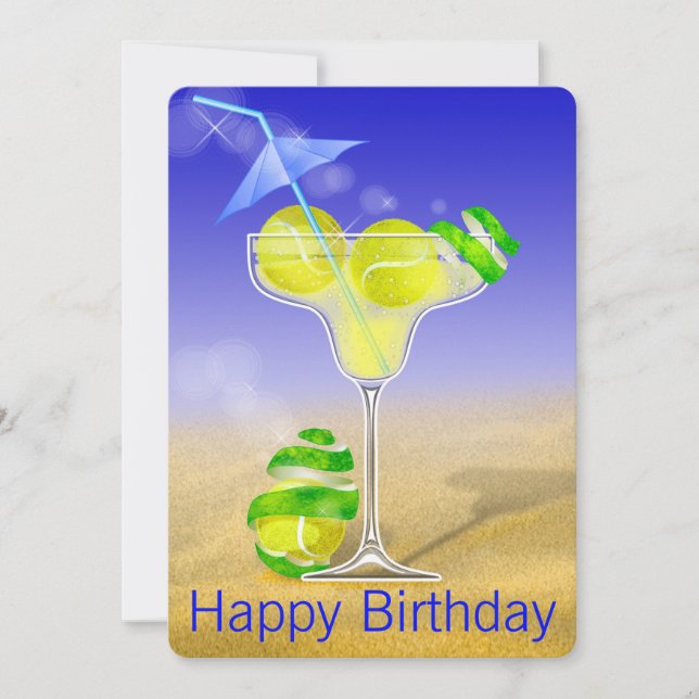 Invitación Tennis Margarita Fiesta de cumpleaños (Anverso)
