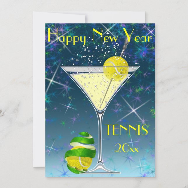 Invitación Tennis Martini fiesta de Año Nuevo (Anverso)