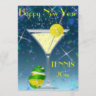 Invitación Tennis Martini fiesta de Año Nuevo