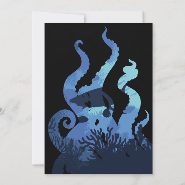 Invitación Tentacles Subacuática Vida marina en el mar (Anverso)