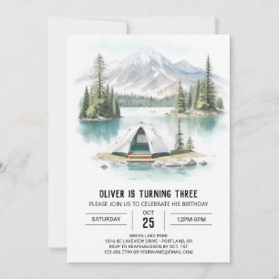 Invitación Tenting by the Pine Trees Birthday