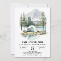 Tenting rústico en cumpleaños de los Pines