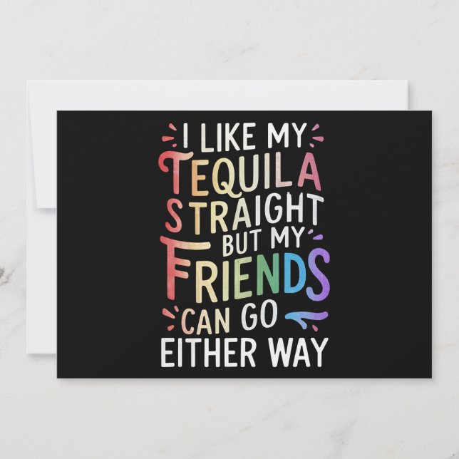 Invitación Tequila Amigos Heteros Van De Cualquiera De Las Do (Anverso)