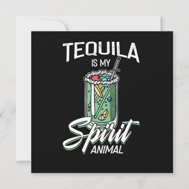 Invitación Tequila Is My Spirit Animal Funny Tequila Gift (Anverso)