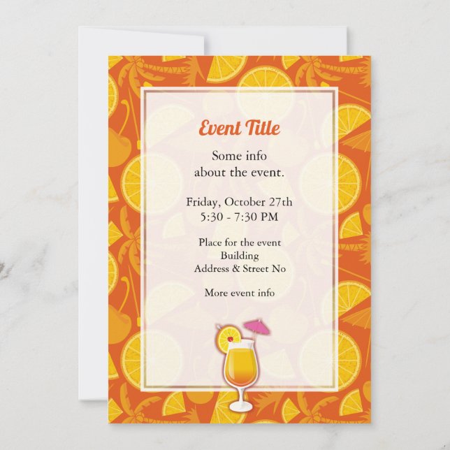 Invitación Tequila Sunrise (Reverso)