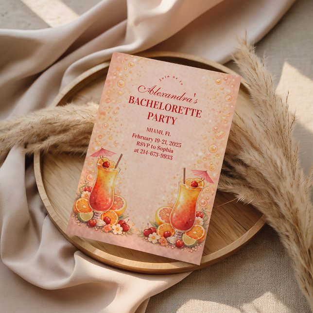 Invitación Tequila Sunrise Miami Weekend Bachelorette Party (Subido por el creador)