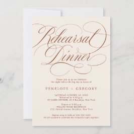 Invitación Teracotta de caligrafía moderna Ensayo Cena