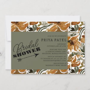 Invitación Teracotta tropical Neutral Boho Ducha de novias