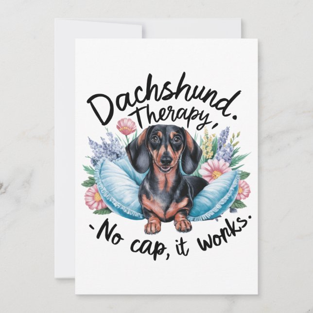 Invitación Terapia de Dachshund sin tapujos funciona (Anverso)