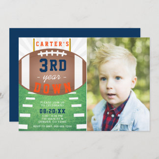 Invitación Tercer año en el tema del fútbol Tercer cumpleaños