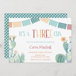 Invitación Tercer Chica de tercer cumpleaños del tercer Fiest