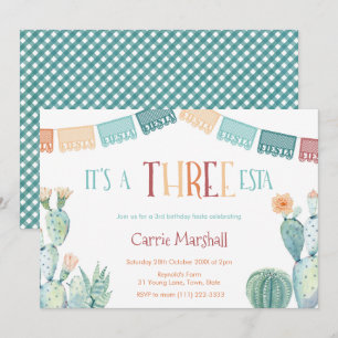 Invitación Tercer Chica de tercer cumpleaños del tercer Fiest