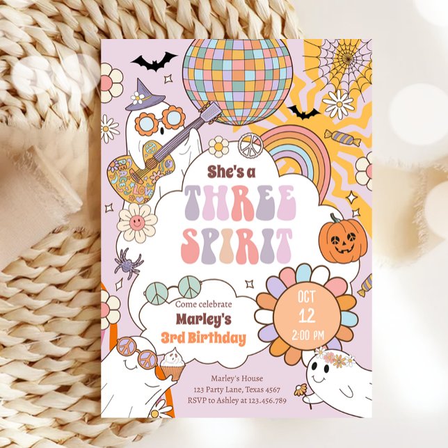 Invitación Tercer cumpleaños de Fiesta de Halloween Retro de  (Subido por el creador)