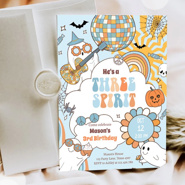 Invitación Tercer cumpleaños de Fiesta de Halloween Retro de  (Subido por el creador)