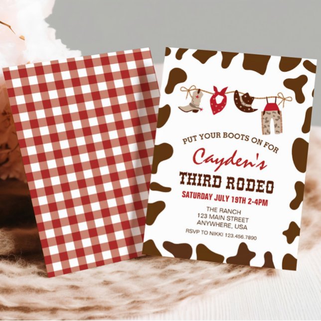 Invitación Tercer cumpleaños de Rodeo Western Cowboy (Subido por el creador)