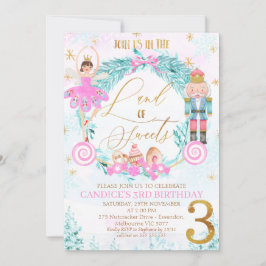 Invitación Tercer cumpleaños de Wreath Nutcracker Land of Swe