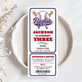 Invitación Tercer cumpleaños del partido de béisbol Rookie Of