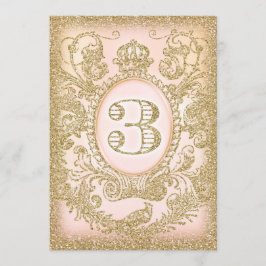 Invitación Tercer cumpleaños, una vez una princesa de tiempo