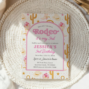 Invitación Tercer Rodeo Vaquera del Salvaje Oeste Cumpleaños 