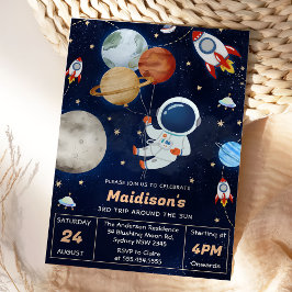 Invitación Tercer viaje por la fiesta de cumpleaños del espac