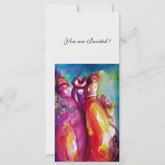 Invitación TERCERA MÁSCARA fiesta de disfraces ,hielo blanco  (Anverso)