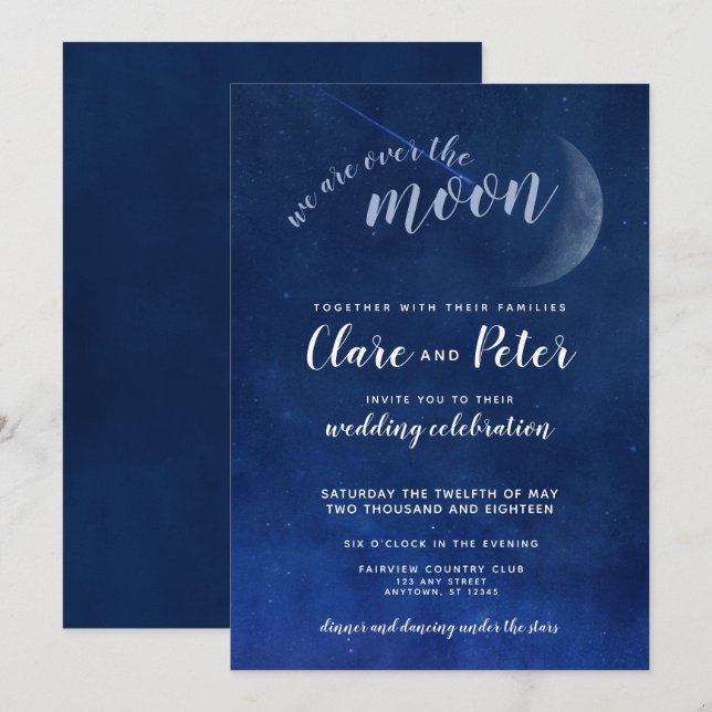 Invitación Terminamos con el Boda de la Marina de la Noche St (Anverso / Reverso)