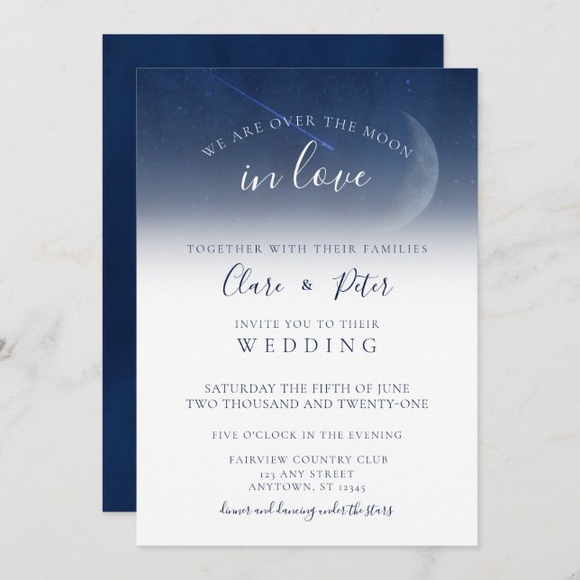 Invitación Terminamos con el Boda de la Marina de la Noche St (Anverso / Reverso)
